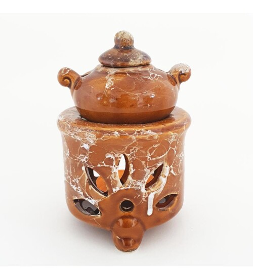 Renkli Demlik Modelli Seramik Buhurdanlık HKC0569