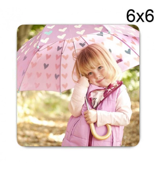 6 Adet Kişiye Özel Baskılı 6x6 Kare Magnet