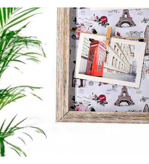 Ahşap Hasır Duvar Fotoğraf Çerçevesi 37x47 (8 ADET FOTO BASKILI)