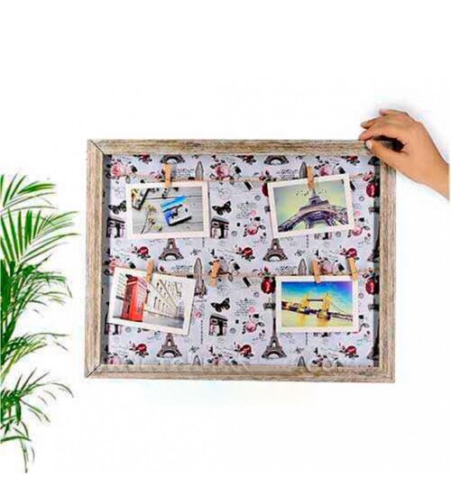 Ahşap Hasır Duvar Fotoğraf Çerçevesi 37x47 (4 ADET FOTO BASKILI)