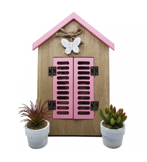 Ahşap Panjurlu Pencere Ev Şeklinde Fotoğraf Çerçevesi​