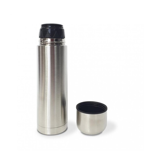 Bardak Kapaklı Deri Kılıflı 500 Ml Gümüş Çelik Termos