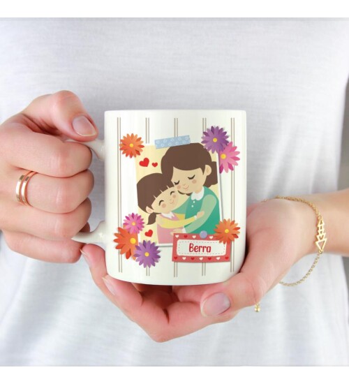 Kişiye Özel Anneler Günü Kupa Bardak Love My Mom HK117