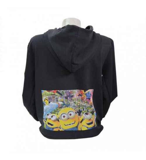 Kişiye Özel Baskılı Kapşonlu Siyah Unisex Sweatshirt