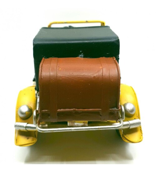 Dekoratif Metal Klasik Sarı Araba