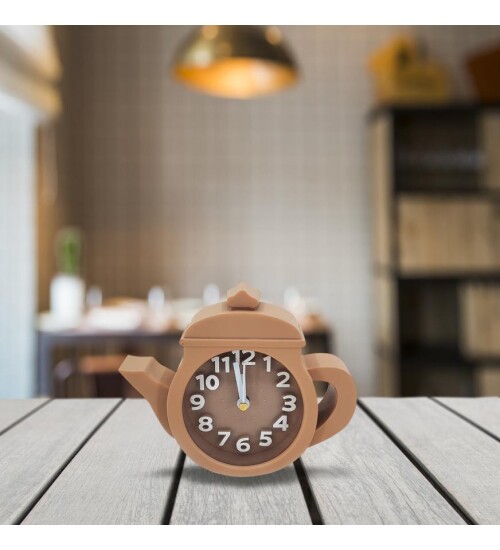 Demlik Görünümlü Dekoratif Masa Saati