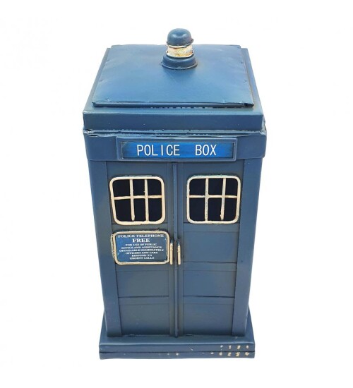 Doktor Who Kulübesi Görünümlü Dekoratif Metal Kumbara