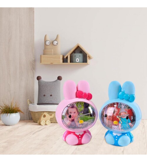 Fotoğraf Takılabilen Müzikli Tavşan Çalar Saat (FOTO BASKILI)