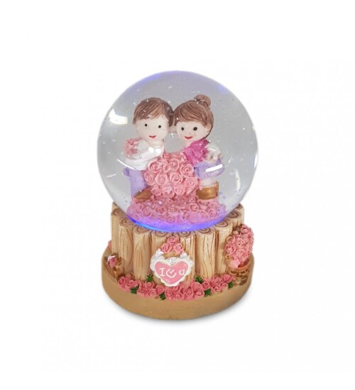 Güller ve Sevgililer Minik Kar Küresi