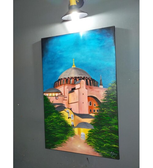 Orijinal Tablo Renkli 70x110 cm El Yapımı Tuval Tablo Akşamüstü