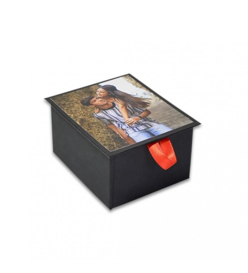 Kişiye Özel 18 Foto Hediyeli Siyah Akordiyon Hediye Kutusu