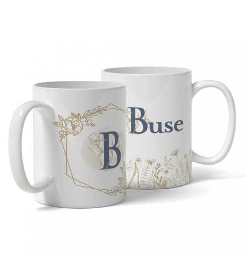 Kişiye Özel Altıgen B Harfi Temalı Baskılı Kupa HK128