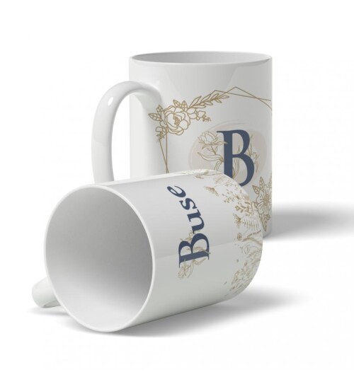 Kişiye Özel Altıgen B Harfi Temalı Baskılı Kupa HK128