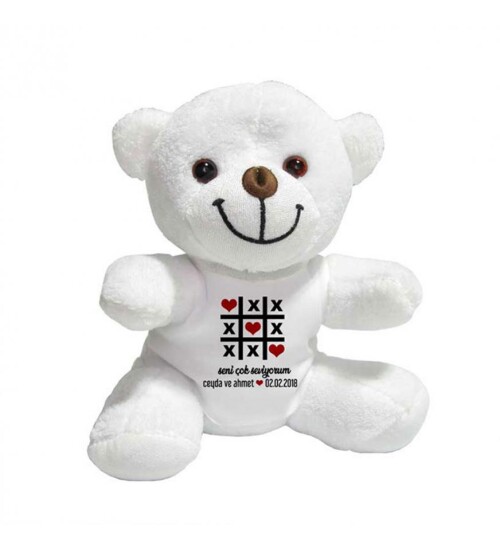 Kişiye Özel Baskılı Peluş Beyaz Ayı