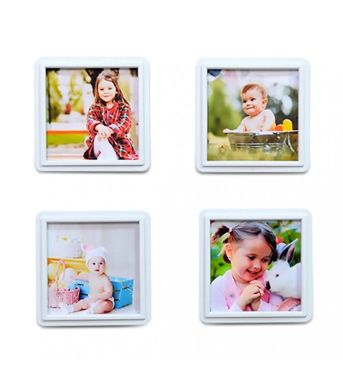 Kişiye Özel Fotoğraf Baskılı 15li Beyaz Mini Sök Tak Kare Çerçeve