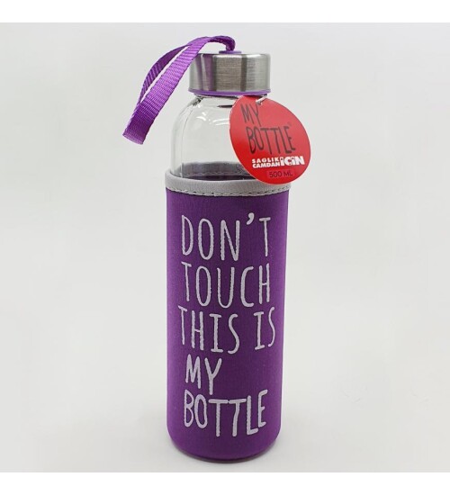 Renkli Kılıflı Cam Su Şişesi 500 ml