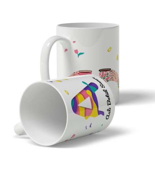 Kişiye Özel Renkli Harf ve İsim Temalı Baskılı Kupa Bardak HK121