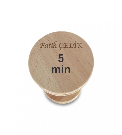 Kişiye Özel Renkli Kumlu 5 Dakika Ahşap Kum Saati