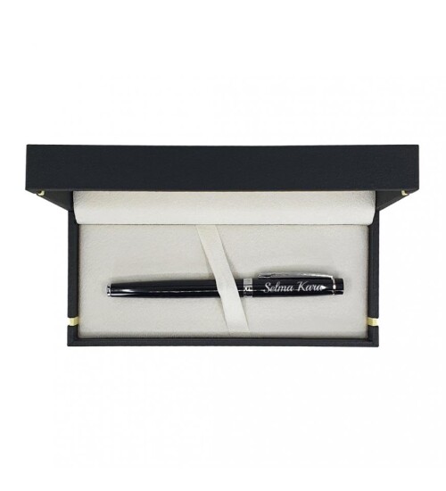 Kişiye Özel Scrikss Özel Kutulu Siyah Krom Dolma Kalem HK2224