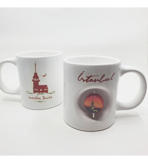 Kız Kulesi Kulesi Temalı 3D Döner Objeli Kupa Bardak