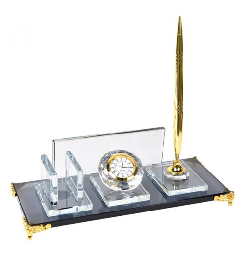 Kristal Masa İsimliği - Altın Tek Kalemli