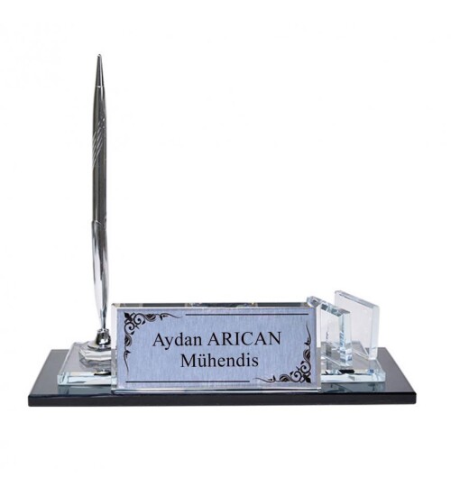 Kristal Masa İsimliği - Gümüş Tek Kalemli