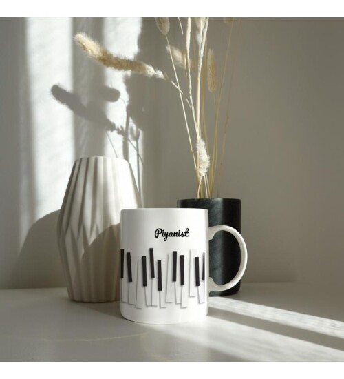 Kişiye Özel Meslek Özel Kupa Bardak - Piyanist HK114