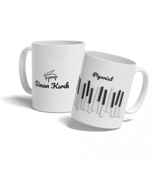 Kişiye Özel Meslek Özel Kupa Bardak - Piyanist HK114