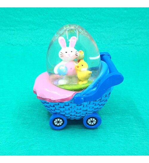 Mini Bebek Arabalı Tavşan Kar Küresi
