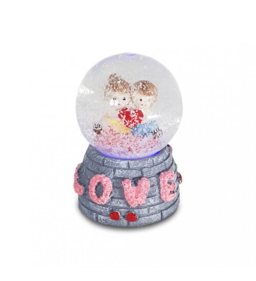 Minik Gri Love Temalı Kar Küresi