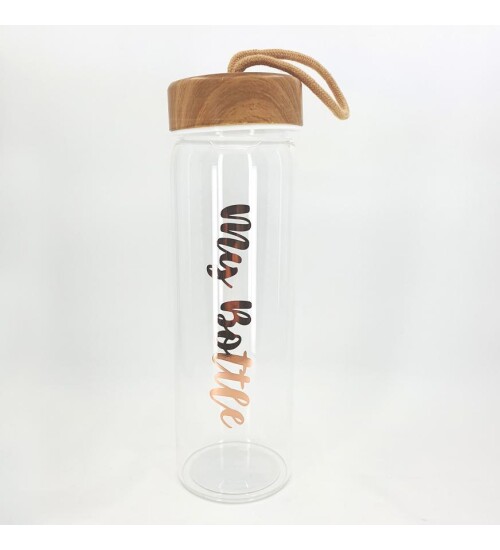My Bottle 550 ML Gold Kapak Borosilikat Cam Matara