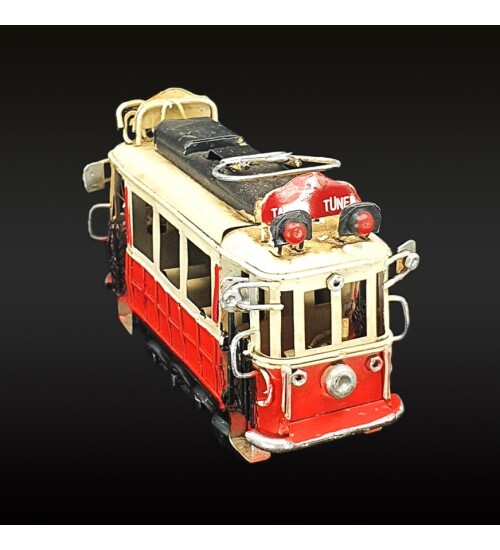 Nostaljik Dekoratif Metal Taksim Tramvay Küçük