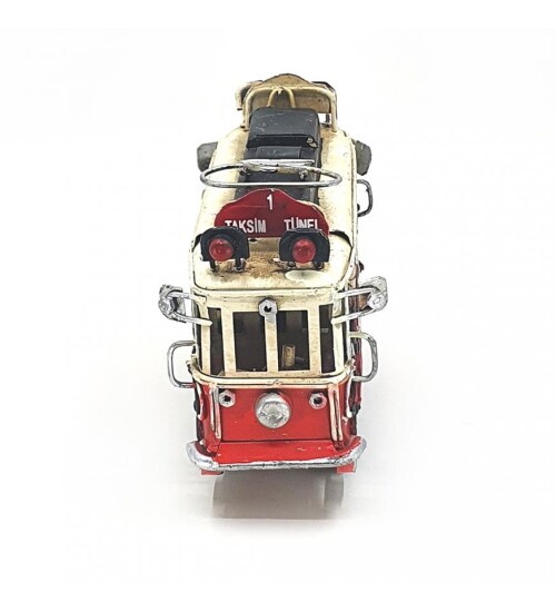 Nostaljik Dekoratif Metal Taksim Tramvay Küçük