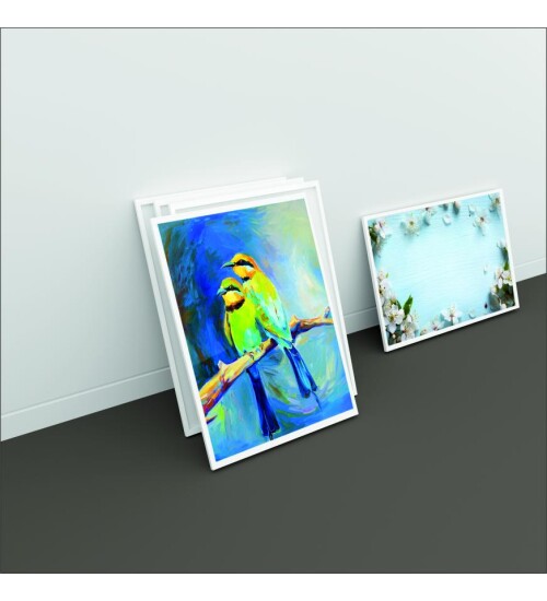 Dalda İki Kanarya Kanvas Tablo