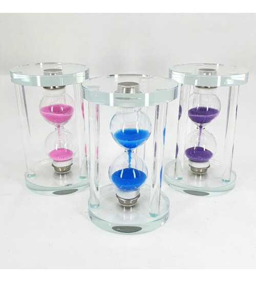 Renkli Kumlu Cam Kum Saati 12x7