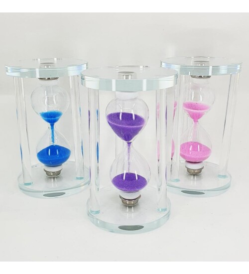 Renkli Kumlu Küçük Boy Cam Kum Saati