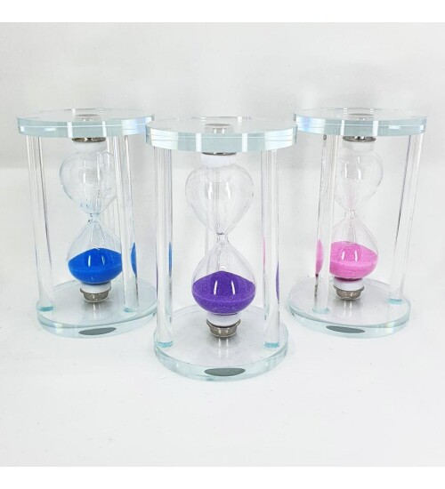 Renkli Kumlu Küçük Boy Cam Kum Saati