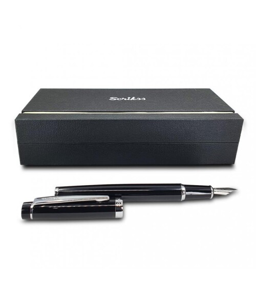 Scrikss Siyah Krom Özel Kutulu Dolma Kalem HK2222