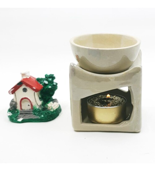 Şömine Temalı Seramik Buhurdanlık