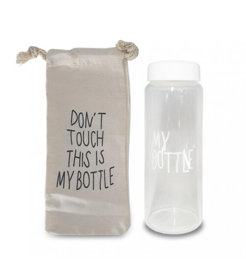 Süzgeçli ve Bez Keseli 500 ml Cam Matara