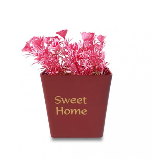 Sweet Home Tasarımlı Dekoratif Saksıda Çiçek
