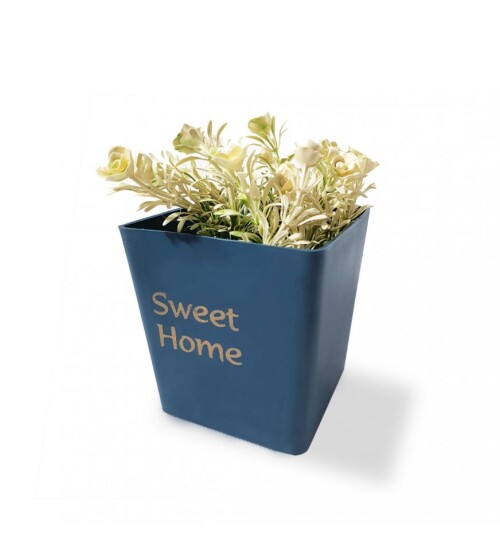Sweet Home Tasarımlı Dekoratif Saksıda Çiçek