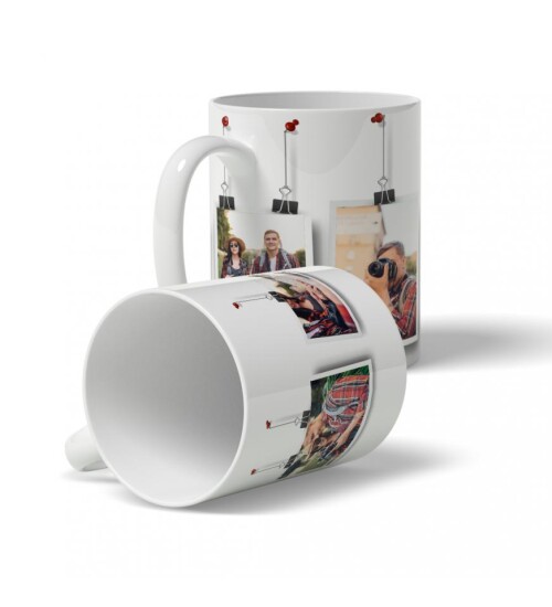 4 Fotoğraflı Kişiye Özel Baskılı Kupa Bardak HK104