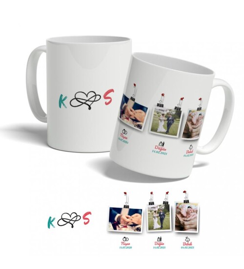 Nişan, Düğün, Bebek Temalı Fotoğraf Baskılı Kupa HK131