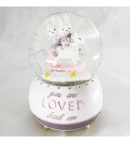 Tavşan Temalı Müzikli Kar Küresi