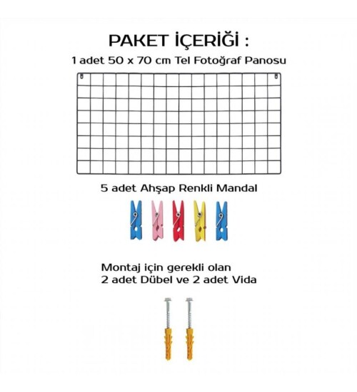 Tel Duvar Panosu, Fotoğraf Askısı ve Notluk