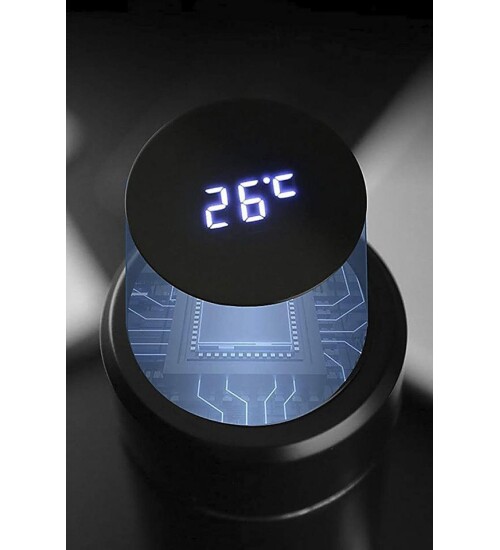 Sıcaklık Göstergeli Led Ekranlı Paslanmaz Çelik Gold Termos 500ml