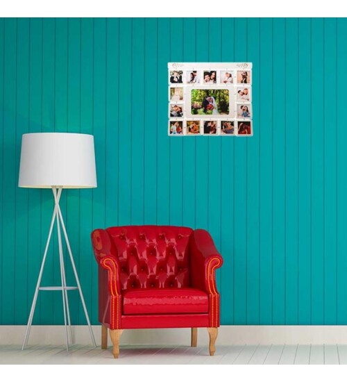 Vintage 14+1 Kolaj Çoklu Yatay Fotoğraf Çerçevesi 38x45