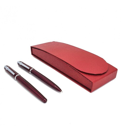 VIP Kalem Seti Dolma ve Tükenmez Kalem Bordo 333