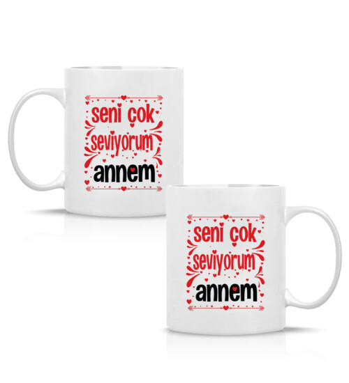 Anneler Günü Seni Seviyorum Annem Baskılı Kupa Bardak HK2632